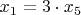 \[x_1  = 3 \cdot x_5 \]