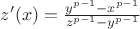 $z'(x)=\frac{y^{p-1}-x^{p-1}}{z^{p-1}-y^{p-1}}$