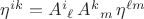 ${\eta}^{ik}=A^{i}{}_{\ell}\, A^{k}{}_{m}\, {\eta}^{\ell m}$
