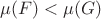 $\mu(F)<\mu(G)$