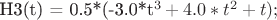 Н3(t) = 0.5*(-3.0*t^3 + 4.0*t^2 + t);
