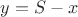 $y=S-x$