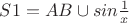 $S1 = AB \cup sin \frac 1 x$