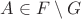 $A \in F\setminus G$