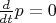 $\frac d {dt} p=0$