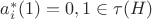 $a_i^* (1) = 0, 1 \in \tau(H)$