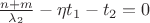 $\frac{n + m}{\lambda_2} -\eta t_1 - t_2 = 0$