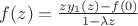 $f(z) = \frac{zy_1(z) - f(0)}{1 - \lambda z}$