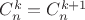 $C_n^k=C_n^{k+1}$