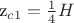 z_{c1}=\frac {1}{4}H