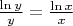 $\frac{\ln y}{y}=\frac{\ln x}{x}$