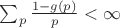 $\sum_{p} {\frac{1-g(p)}{p}}< \infty$