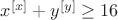 $x^{[x]}+y^{[y]}\ge16$
