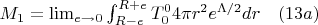 $M_1=\lim_{{e{\rightarrow}0}}\int_{R-e}^{R+e}T_{0}^{0}4{\pi}r^2e^{\Lambda/2}dr \quad(13a)$