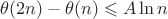 $\theta(2n)-\theta(n)\leqslant A\ln n$