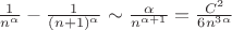 $\frac1{n^{\alpha}}-\frac1{(n+1)^{\alpha}}\sim\frac{\alpha}{n^{\alpha+1}}=\frac{C^2}{6n^{3\alpha}}$