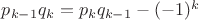 $p_{k-1}q_k=p_kq_{k-1}-(-1)^k$