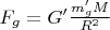 $F_g=G'\frac {m_g'M}{R^2}$