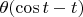 $\theta(\cos t -t)$