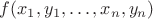 $f(x_1, y_1, \ldots, x_n, y_n)$