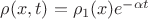 $\rho(x,t)=\rho_1(x) e^ {-\alpha t}