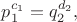 $p_{1}^{c_{1}}=q_{2}^{d_{2}},$