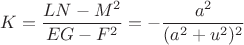 $$K=\dfrac{LN-M^2}{EG-F^2}=-\dfrac{a^2}{(a^2+u^2)^2}$$