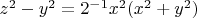 $z^2-y^2=2^{-1}x^2(x^2+y^2)$