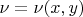 $\nu=\nu(x,y)$