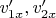 $v_{1x}', v_{2x}'$