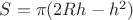$S = \pi (2Rh - h^2)$