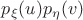 $p_\xi(u)p_\eta(v)$