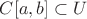 $C[a, b] \subset U$