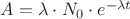 $A={\lambda}\cdot{N_0}\cdot{e^{-{\lambda}{t}}}$
