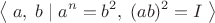 $$\left\langle\;a,\;b\;|\;a^n=b^2,\;(ab)^2=I\;\right\rangle$$