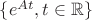 $\{e^{At},t\in\mathbb{R}\}$