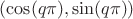 $(\cos(q \pi), \sin(q \pi))$
