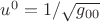 $u^0=1/\sqrt{g_{00}}$