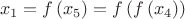 $$x_1  = f\left( {x_5 } \right) = f\left( {f\left( {x_4 } \right)} \right)$