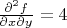 $\frac{\partial^2 f}{\partial x \partial y}=4$