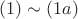 $(1) \sim (1a)$