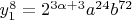 $\[y_1^8  = 2^{3\alpha  + 3} a^{24} b^{72} \]$