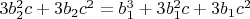 $3b_2^2c+3b_2c^2=b_1^3+3b_1^2c+3b_1c^2$