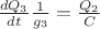 $\frac{dQ_3} {dt}}\frac{1} {g_3}} =  \frac{Q_2} {C}}$