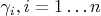 $\gamma_i, i=1\ldots n$