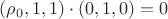 $(\rho_0, 1, 1)\cdot(0, 1, 0) = 0$