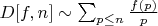 $D[f,n] \sim \sum_{p \leq n} \frac {f(p)}{p}$