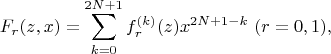 $$F_r(z,x)=\sum_{k=0}^{2N+1}f_r^{(k)}(z)x^{2N+1-k}\ (r=0,1),$$
