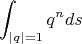 $$\int_{|q|=1}q^nds$$
