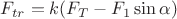 $F_{tr}=k (F_T-F_1\sin\alpha)$